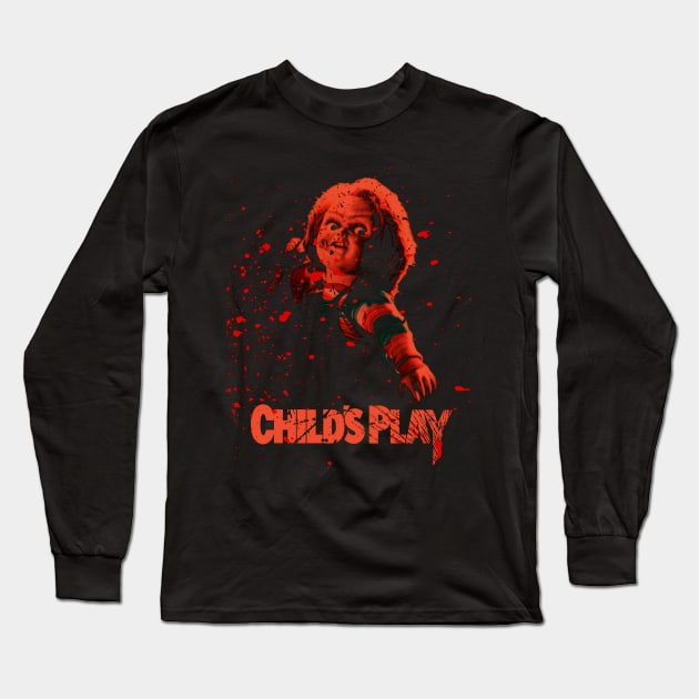 Chucky's Playtime Child's Play Horror Tee Long Sleeve T-Shirt by MilanVerheij Bike